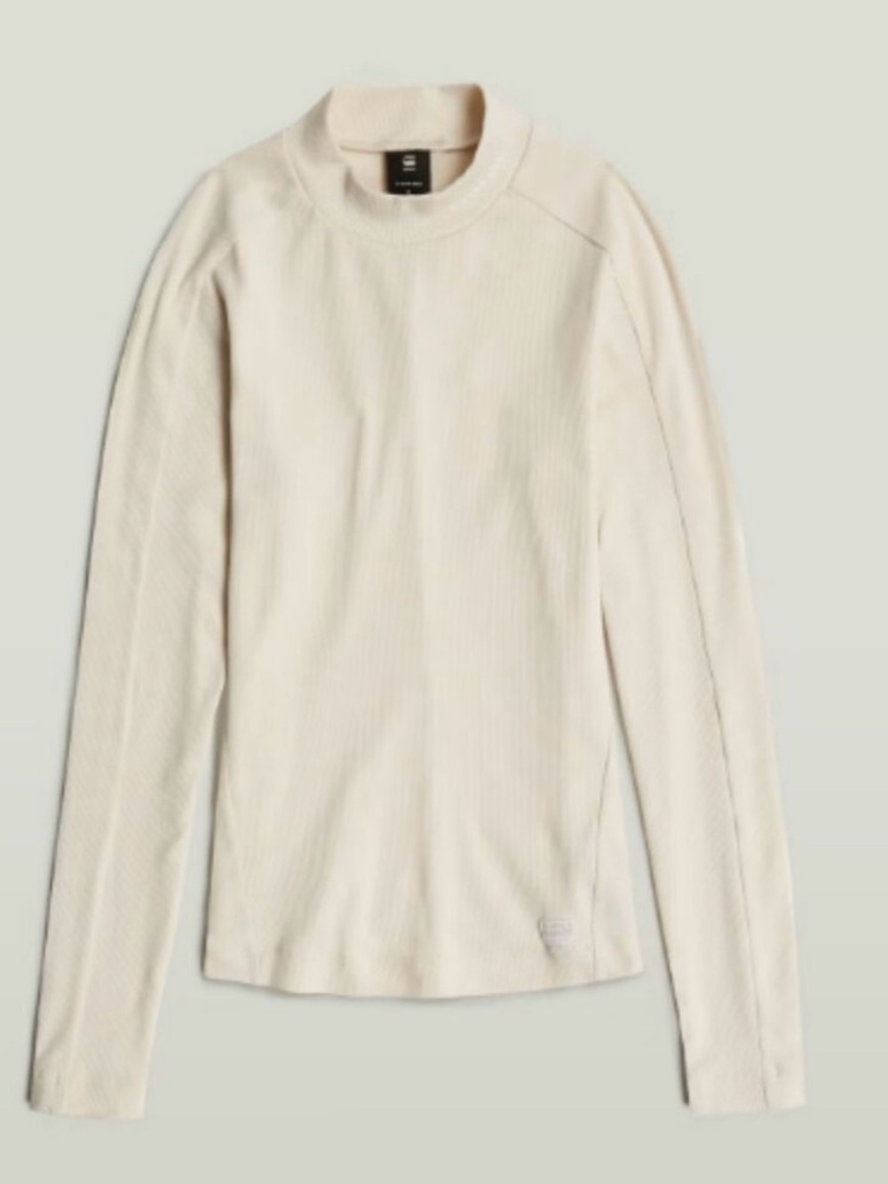 G-Star RAW NWT G-Star Slim Rib Mock Top Chalk Womens Size small
